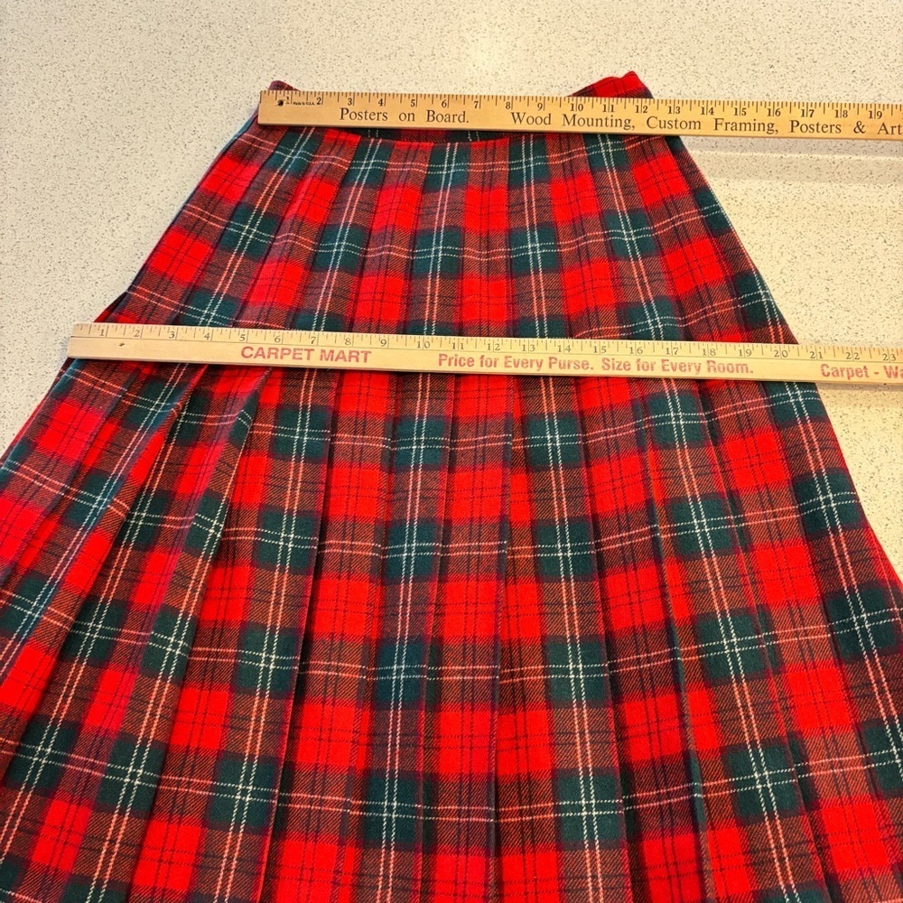 VTG Pendleton Tartan Plaid Skirt Pure Wool Pleated Long Made in USA 10 Petite - Picture 11 of 16